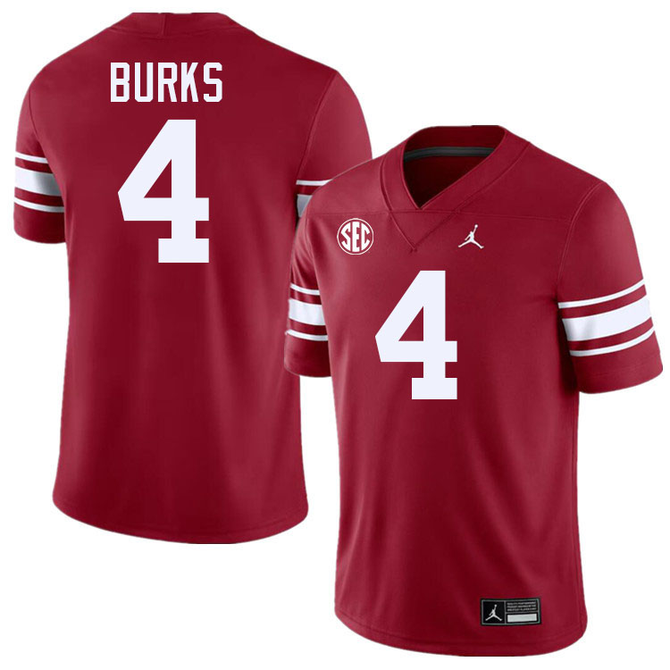 Oklahoma Sooners #4 Deion Burks College Football Jerseys,Uniforms-Throwback